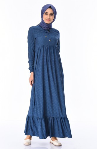 Petrol Blue Hijab Dress 1221-03