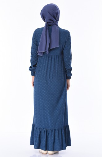 Petrol Blue Hijab Dress 1221-03