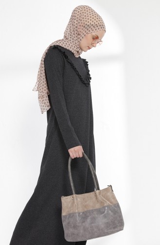 Anthrazit Hijab Kleider 2992-08