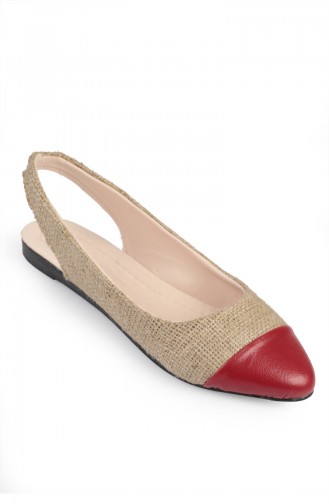 Red Woman Flat Shoe 6592-2