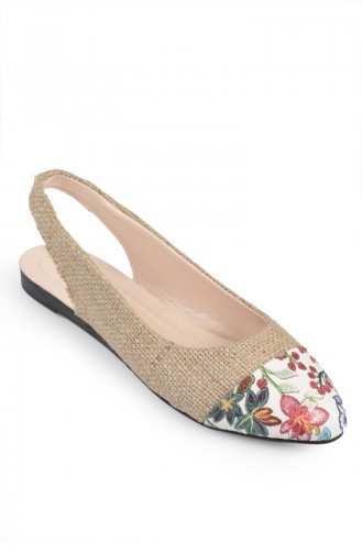 White Woman Flat Shoe 6595-5