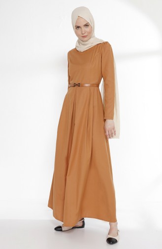توبانور فستان بتصميم حزام للخصر 2781-17 لون بيج مائل للمشمشي 2781-17