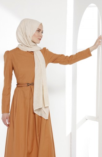 Kleid mit Gürtel 3159-07 Bisküit 3159-07