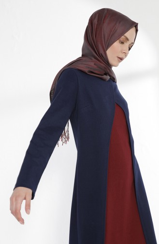 TUBANUR Suit Looking Dress 2895-21 Navy Blue Claret Red 2895-21