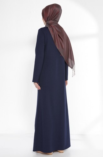 Navy Blue İslamitische Jurk 2895-21