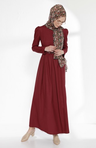 Robe à Ceinture 3159-10 Bordeaux 3159-10