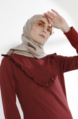 Weinrot Hijab Kleider 2992-04