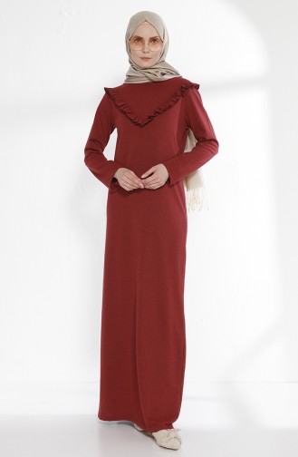 TUBANUR Ruffled Dress 2992-04 Claret Red 2992-04