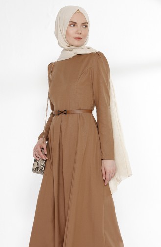 TUBANUR Belted Dress 2781-04 Camel 2781-04