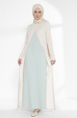 TUBANUR Suit Looking Dress 2895-16 Light Beige Almond Green 2895-16