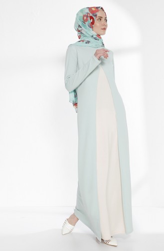 TUBANUR Suit Looking Dress 2895-17 Almond Green Light Beige 2895-17