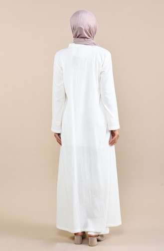 Abaya a Fermeture 22207-01 Creme 22207-01