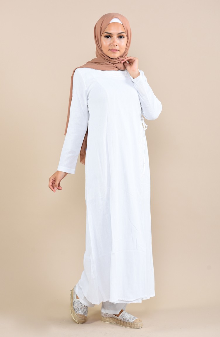 white abaya dress
