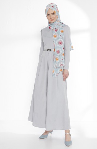 توبانور فستان بتصميم حزام للخصر 2781-22 لون رمادي 2781-22