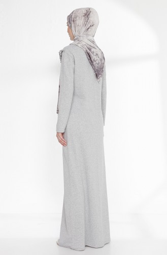 Grau Hijab Kleider 2992-09