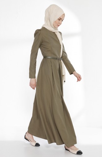 Kleid mit Gürtel 3159-14 Khaki 3159-14