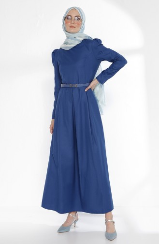 Kleid mit Gürtel 3159-12 Indigo 3159-12