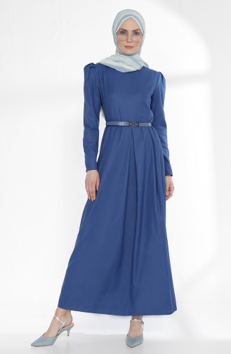 Kleid mit Gürtel 3159-12 Indigo 3159-12