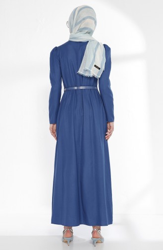 Kleid mit Gürtel 3159-12 Indigo 3159-12