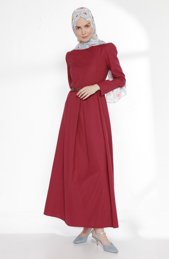 TUBANUR Belted Dress 2781-24 Dark Fuchsia 2781-24