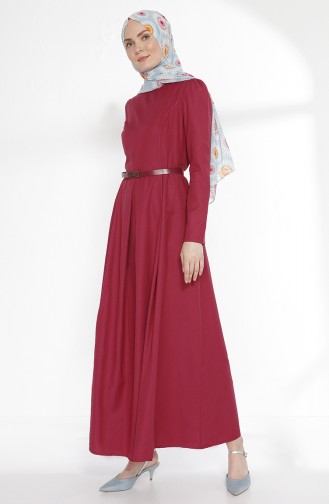 TUBANUR Belted Dress 2781-24 Dark Fuchsia 2781-24