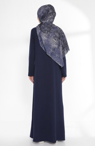 TUBANUR Suit Looking Dress 2895-22 Navy Blue Purple 2895-22