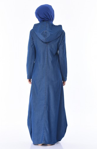 Navy Blue Hijab Dress 4065-01