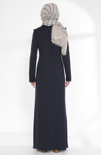 Dunkelblau Hijab Kleider 2992-03