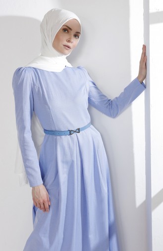 Kleid mit Gürtel 3159-09 Blau 3159-09