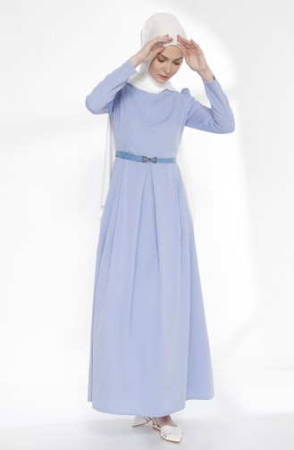 Kleid mit Gürtel 2781-20 Blau 2781-20