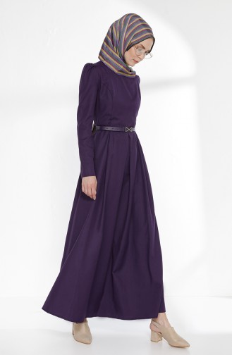 TUBANUR Belted Dress 2781-08 Purple 2781-08
