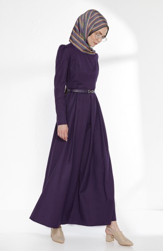 Robe avec Ceinture 2781-08 Pourpre 2781-08