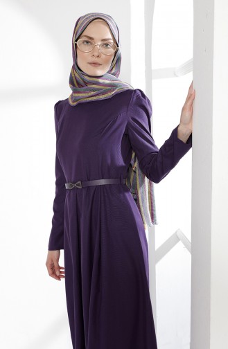 TUBANUR Belted Dress 2781-08 Purple 2781-08