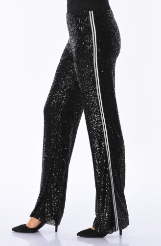 Pantalon Large a Paillettes 5005-03 Noir 5005-03