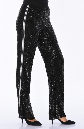 Pantalon Large a Paillettes 5005-03 Noir 5005-03