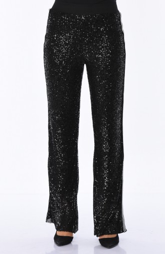 Pantalon Large a Paillettes 5005-03 Noir 5005-03