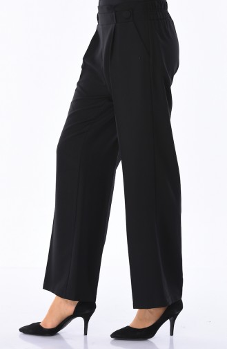 wide Leg Pants with Pockets 1954-04 Black 1954-04