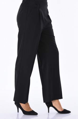 wide Leg Pants with Pockets 1954-04 Black 1954-04