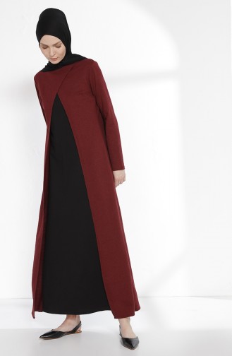 Suit Looked Two-thread Dress 3158-01 Claret Red Black 3158-01