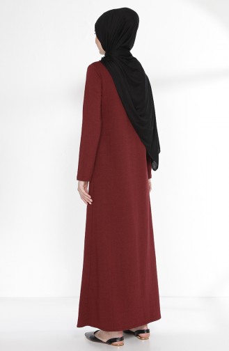 توبانور فستان بتصميم موصول بقطعة 2895-01 لون خمري و أسود 2895-01