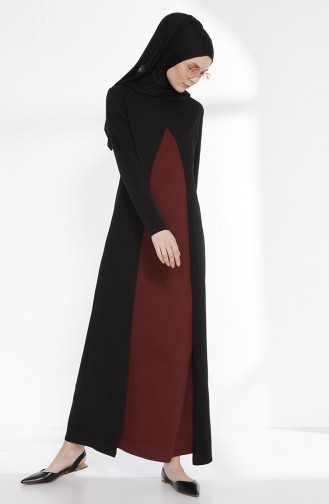 Suit Looked Two-thread Dress 3158-02 Black Claret Red 3158-02