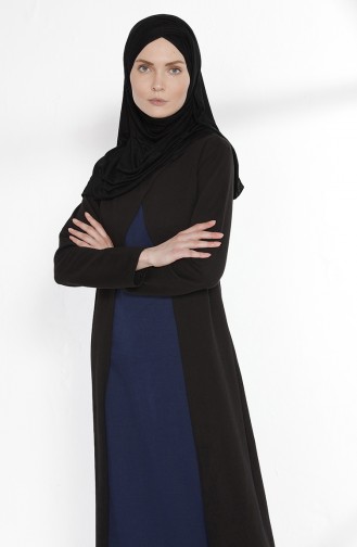 توبانور فستان بتصميم موصول بقطعة 2895-10 لون أسود و نيلي 2895-10
