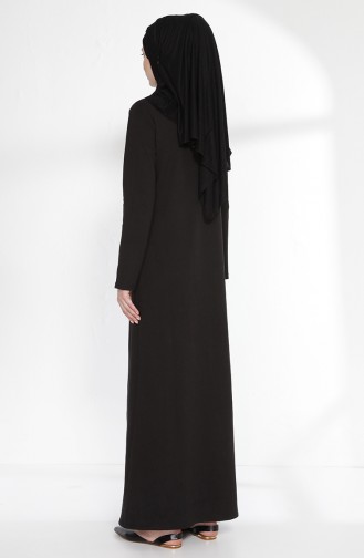 Takım Görünümlü İki İplik Elbise 3158-09 Siyah İndigo