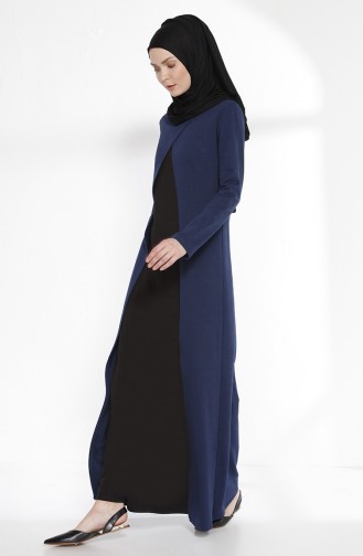 Team aussehendes Kleid 2895-11 İndigo Schwarz 2895-11