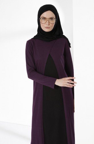 TUBANUR Suit Looking Dress 2895-05 Purple Black 2895-05