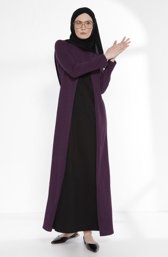 TUBANUR Suit Looking Dress 2895-05 Purple Black 2895-05