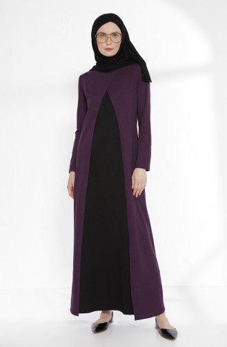 TUBANUR Suit Looking Dress 2895-05 Purple Black 2895-05