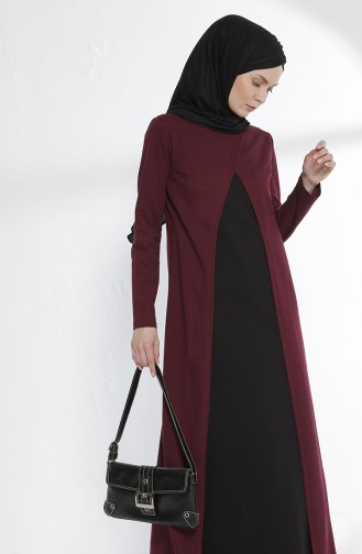 توبانور فستان بتصميم موصول بقطعة 2895-07 لون أرجواني و أسود 2895-07