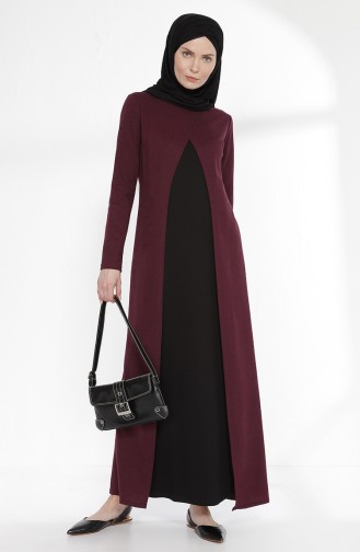 TUBANUR Suit Looking Dress 2895-07 Plum Black 2895-07