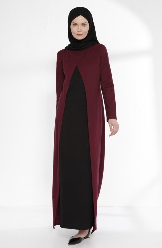 TUBANUR Suit Looking Dress 2895-07 Plum Black 2895-07